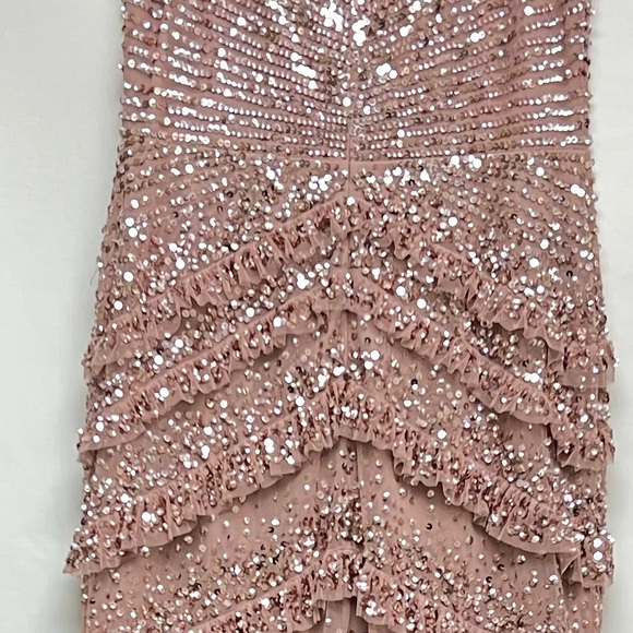 Adrianna Papell spaghetti strap and ruffle embellished long gown - Picture 12 of 13